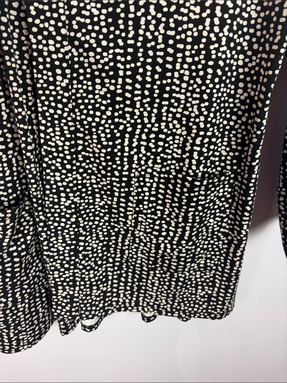 Habitat Women’s Open Front Cardigan XL Black White Dot Print Stretch Jacket - Picture 8 of 13